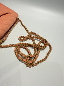 Sac à bandoulière Wallet On Chain en cuir lisse orange - Chanel