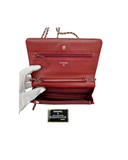 Sac à bandoulière Wallet-On-Chain en cuir caviar bordeaux et argenté - Chanel