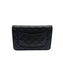 Sac à bandoulière Wallet-On-Chain en cuir caviar noir et doré - Chanel
