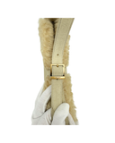 Sac à épaule Le 5 à 7 en daim et shearling beige - Saint-Laurent