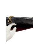 Sac à épaule matelassé vintage en cuir lisse d'agneau noir - Chanel