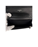 Sac à bandoulière Wallet On Chain en cuir verni noir - Chanel