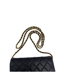 Sac à bandoulière Wallet-On-Chain en cuir caviar noir et doré - Chanel
