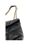 Sac à bandoulière Puffer Toy en cuir lisse noir et doré - Saint-Laurent