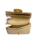 Sac à bandoulière Timeless Vintage en cuir lisse beige - Chanel
