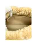 Sac à épaule Le 5 à 7 en daim et shearling beige - Saint-Laurent