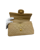 Sac à bandoulière Timeless Vintage en cuir lisse beige - Chanel