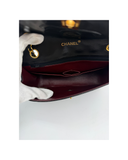 Sac à épaule matelassé vintage en cuir lisse d'agneau noir - Chanel