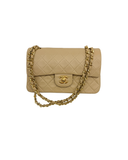 Sac à bandoulière Timeless Vintage en cuir lisse beige - Chanel