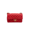 Sac à bandoulière Mini Timeless 20CM en cuir lisse rouge - Chanel