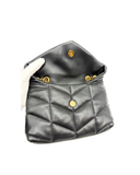 Sac à bandoulière Puffer Toy en cuir lisse noir et doré - Saint-Laurent