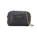 Sac à bandoulière Lou Caméra en cuir lisse d'agneau vintage noir - Chanel