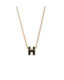 Collier Mini Pop H en émail noir - Hermès