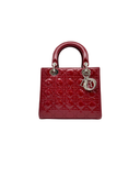 Sac à bandoulière Lady Dior Médium en cuir verni rouge - Christian Dior