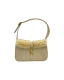 Sac à épaule Le 5 à 7 en daim et shearling beige - Saint-Laurent