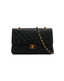 Sac à bandoulière Timeless Vintage 25 CM en cuir lisse noir - Chanel