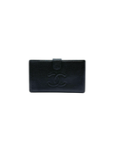 Portefeuille en cuir caviar noir vintage - Chanel