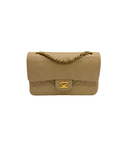 Sac à bandoulière Timeless Vintage en cuir lisse beige - Chanel