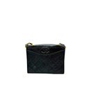 Sac à bandoulière Coco mark matelassé en cuir lisse noir - Chanel