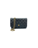 Sac à bandoulière Wallet-On-Chain en cuir caviar noir - Chanel