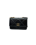 Sac Chanel 19 WOC en cuir lisse noir - Chanel