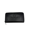 Portefeuille en cuir lisse CC noir - Chanel