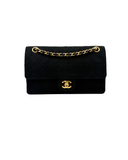Sac à bandoulière Timeless Vintage en coton et cuir noir - Chanel