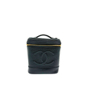 Sac vanity vintage en cuir caviar noir - Chanel