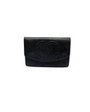 Sac à bandoulière Wallet On Chain en cuir caviar noir - Chanel