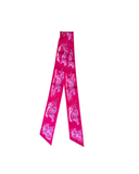 Maxi Twilly Slim Guepards en soie rose et fuschia - Hermès