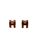 Puce oreilles Mini Pop H en email bordeaux - Hermès