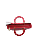 Sac à épaule Lady Dior GM en cuir lisse rouge - Christian Dior
