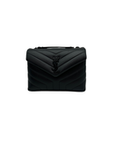 Sac à bandoulière Loulou Small en cuir lisse noir - Saint-Laurent