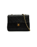 Sac à bandoulière Timeless Square en cuir lisse noir - Chanel