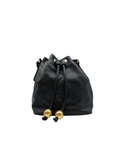 Sac seau Coco Mark à bandoulière en cuir caviar noir - Chanel