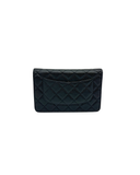 Sac à bandoulière Wallet-On-Chain en cuir caviar noir et argenté - Chanel