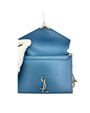 Sac à bandoulière Cassandra Medium en cuir lisse bleu - Saint-Laurent