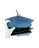 Sac à bandoulière Cassandra Medium en cuir lisse bleu - Saint-Laurent