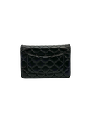Sac à bandoulière Wallet-On-Chain en cuir lisse noir - Chanel