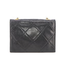Sac à bandoulière Coco mark matelassé en cuir lisse noir - Chanel