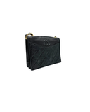 Sac à bandoulière Coco mark matelassé en cuir lisse noir - Chanel