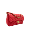 Sac à bandoulière Mini Timeless 20CM en cuir lisse rouge - Chanel