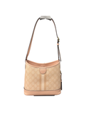 Sac à épaule Ophidia en cuir et toile GG rose - Gucci
