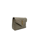 Sac à bandoulière Loulou Toy en cuir lisse gris taupe - Saint Laurent