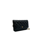Sac à bandoulière Wallet On Chain en cuir caviar noir - Chanel