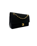 Sac à bandoulière Timeless Vintage en coton et cuir noir - Chanel