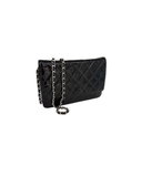 Sac à bandoulière Wallet On Chain en cuir verni noir - Chanel