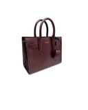 Sac à bandoulière Sac De Jour Nano en cuir lisse bordeaux - Saint-Laurent