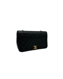 Sac mademoiselle à bandoulière en cuir lisse noir - Chanel