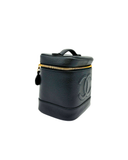 Sac vanity vintage en cuir caviar noir - Chanel